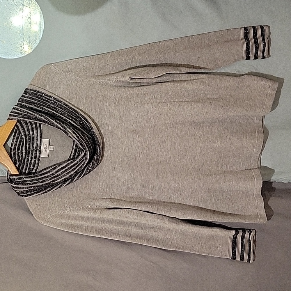 Taupe Cowl neck Dressy Sweater